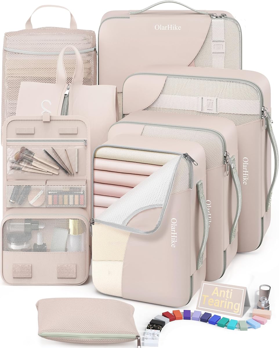 8-Piece Packing Cube Set - Cream