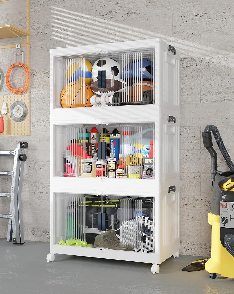 97 qt Folding Storage Bins - 3 Pack